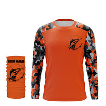 Load image into Gallery viewer, Custom Name Redfish Fishing Camouflage Orange Performance Fishing Shirt, Redfish Fishing Jerseys FSD2477