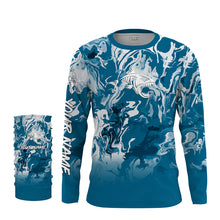 Load image into Gallery viewer, Fish Skeleton Sea waves Camo Long Sleeve Tshirt Performance Fishing Shirts with UV Protection - Personalized Fishing Gifts FSD2231