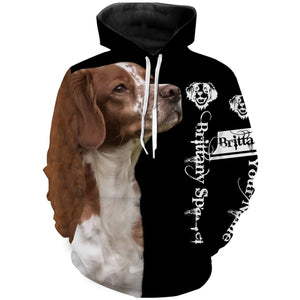 Brittany Spaniel Custom Name 3D All Over Printed Shirts, Hoodie, T-shirt Brittany Dog Gifts for Dog Lovers FSD2701