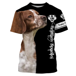 Brittany Spaniel Custom Name 3D All Over Printed Shirts, Hoodie, T-shirt Brittany Dog Gifts for Dog Lovers FSD2701