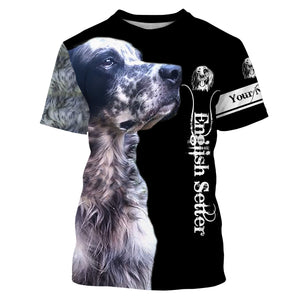 English Setter Custom Name 3D All Over Printed Shirts, Hoodie, T-shirt Setter Dog Gifts for Dog Lovers FSD2704