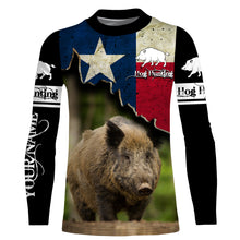 Load image into Gallery viewer, Hog Hunting Texas flag Custom Name 3D All over print Shirts - Personalized Hog Wild Boar Hunting gifts FSD3055