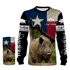 Hog Hunting Texas flag Custom Name 3D All over print Shirts - Personalized Hog Wild Boar Hunting gifts FSD3055