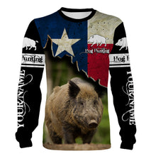 Load image into Gallery viewer, Hog Hunting Texas flag Custom Name 3D All over print Shirts - Personalized Hog Wild Boar Hunting gifts FSD3055