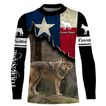 Load image into Gallery viewer, Coyote Hunting Texas flag Custom Name 3D All over print Shirts - Personalized Coyote Hunting gifts FSD3056