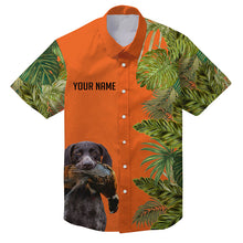 Load image into Gallery viewer, Custom Name Tropical Leaves Hawaiian Shirts With Many Hunting Dog Breeds to Choose, Personalized Gifts FSD4182