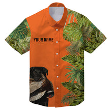 Load image into Gallery viewer, Custom Name Tropical Leaves Hawaiian Shirts With Many Hunting Dog Breeds to Choose, Personalized Gifts FSD4182