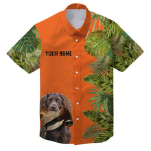 Load image into Gallery viewer, Custom Name Tropical Leaves Hawaiian Shirts With Many Hunting Dog Breeds to Choose, Personalized Gifts FSD4182