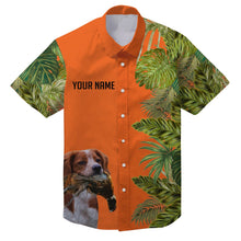 Load image into Gallery viewer, Custom Name Tropical Leaves Hawaiian Shirts With Many Hunting Dog Breeds to Choose, Personalized Gifts FSD4182