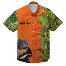 Load image into Gallery viewer, Custom Name Tropical Leaves Hawaiian Shirts With Many Hunting Dog Breeds to Choose, Personalized Gifts FSD4182