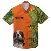 Load image into Gallery viewer, Custom Name Tropical Leaves Hawaiian Shirts With Many Hunting Dog Breeds to Choose, Personalized Gifts FSD4182