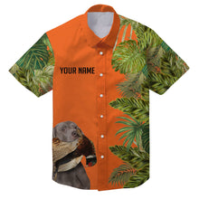 Load image into Gallery viewer, Custom Name Tropical Leaves Hawaiian Shirts With Many Hunting Dog Breeds to Choose, Personalized Gifts FSD4182