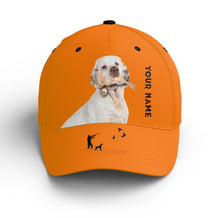 Load image into Gallery viewer, Bobwhite Quail Hunting Blaze Orange Custom name Hat for Men, Choose hunting dog breeds FSD4005