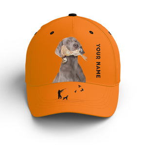 Bobwhite Quail Hunting Blaze Orange Custom name Hat for Men, Choose hunting dog breeds FSD4005