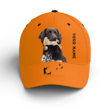 Load image into Gallery viewer, Bobwhite Quail Hunting Blaze Orange Custom name Hat for Men, Choose hunting dog breeds FSD4005