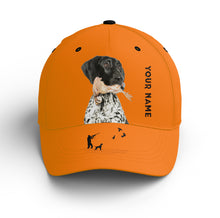 Load image into Gallery viewer, Bobwhite Quail Hunting Blaze Orange Custom name Hat for Men, Choose hunting dog breeds FSD4005