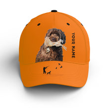 Load image into Gallery viewer, Bobwhite Quail Hunting Blaze Orange Custom name Hat for Men, Choose hunting dog breeds FSD4005