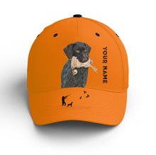 Load image into Gallery viewer, Bobwhite Quail Hunting Blaze Orange Custom name Hat for Men, Choose hunting dog breeds FSD4005