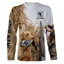 Load image into Gallery viewer, Duck hunting with Dog Chesapeake Bay Retriever Custom Name All over print Shirt, Duck hunting gifts FSD4011