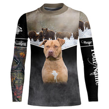 Load image into Gallery viewer, Terrier Pitbull Hog hunting with Dogs custom Name 3D All over printed Shirts, Hoodie FSD3857