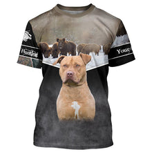 Load image into Gallery viewer, Terrier Pitbull Hog hunting with Dogs custom Name 3D All over printed Shirts, Hoodie FSD3857