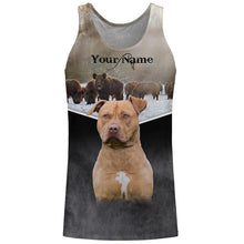 Load image into Gallery viewer, Terrier Pitbull Hog hunting with Dogs custom Name 3D All over printed Shirts, Hoodie FSD3857