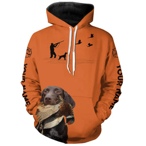 Best Pheasant Hunting Dogs Orange Hoodie, Personalized Shirts for Upland Hunters 3901FSD