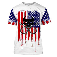 Load image into Gallery viewer, Fishing Hooks Skull Fish Reaper American Flag UV Protection Shirts, Patriotic Fishing Apparel - Personalized Gifts  FSD2258