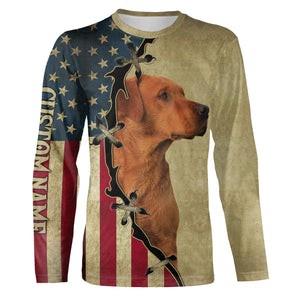 Fox Red Labrador Retriever American flag T-shirt, Hoodie, Long sleeve Shirt, custom Dog lover Shirt FSD3939