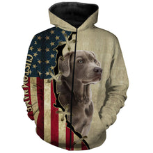 Load image into Gallery viewer, Silver Labrador Retriever American flag T-shirt, Hoodie, Long sleeve Shirt, custom Dog lover Shirt FSD3940