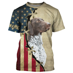 German Shorthaired Pointer American flag T-shirt, Hoodie, Long sleeve Shirt, custom Dog lover Shirt FSD3941