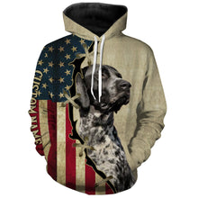 Load image into Gallery viewer, Black roan German Shorthaired Pointer American flag T-shirt, Hoodie - Custom Dog lover Shirt FSD3942