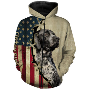 Black roan German Shorthaired Pointer American flag T-shirt, Hoodie - Custom Dog lover Shirt FSD3942