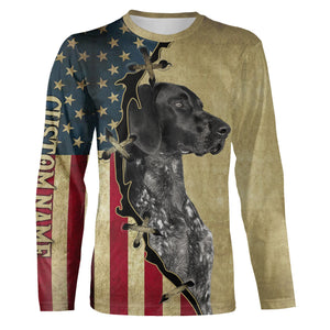 Black German Shorthaired Pointer American flag T-shirt, Hoodie - Custom Dog lover Shirt FSD3943