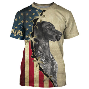 Black German Shorthaired Pointer American flag T-shirt, Hoodie - Custom Dog lover Shirt FSD3943