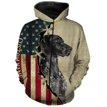 Load image into Gallery viewer, Black German Shorthaired Pointer American flag T-shirt, Hoodie - Custom Dog lover Shirt FSD3943