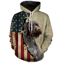 Load image into Gallery viewer, Deutsch Drahthaar American flag T-shirt, Hoodie, Long sleeve Shirt - Custom Dog lover Shirt FSD3945