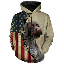 Load image into Gallery viewer, Deutsch Drahthaar American flag T-shirt, Hoodie, Long sleeve Shirt - Custom Dog lover Shirt FSD3945