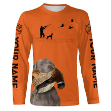 Load image into Gallery viewer, Weimaraner Dog Pheasant Hunting Clothes, best personalized Upland hunting Shirts, hunting gifts FSD3950