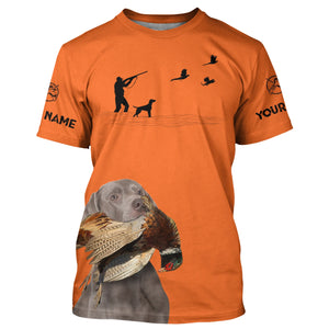 Weimaraner Dog Pheasant Hunting Clothes, best personalized Upland hunting Shirts, hunting gifts FSD3950