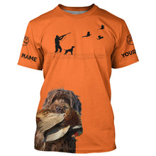 Load image into Gallery viewer, Pudelpointer Dog Pheasant Hunting Custom name Orange Shirts for Upland hunters FSD3955