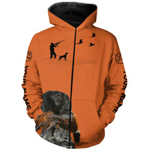 Load image into Gallery viewer, Black German Shorthaired Pointer Dog Pheasant Hunting Custom name Orange Shirts for Upland hunters FSD3958