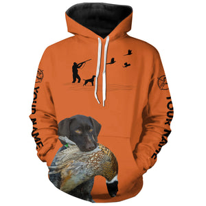 Best Pheasant Hunting Dogs Orange Hoodie, Personalized Shirts for Upland Hunters 3901FSD