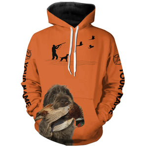 Best Pheasant Hunting Dogs Orange Hoodie, Personalized Shirts for Upland Hunters 3901FSD