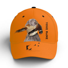 Load image into Gallery viewer, Hunting Dogs Pheasant Hunting Blaze Orange Custom Name Hat for Men, Choose hunting dog breeds FSD3967