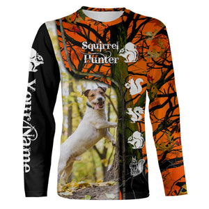 Squirrel Hunting Dogs Russell Terrier orange camo Custom Name 3D All over print Shirts, hunting gifts FSD3859