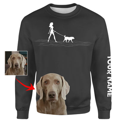 Walking dog Custom dog Sweatshirt for dog mom, dog dad - Personalized gifts for dog owners FSD3911