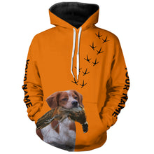 Load image into Gallery viewer, Brittany Dog Pheasant Hunting Blaze Orange custom Name Hunting Hoodie, T-shirt FSD3973