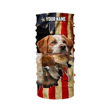 Load image into Gallery viewer, Brittany Bird dog Hunting Pheasant American flag Custom Name Shirts, gifts for hunting dog owners FSD3800