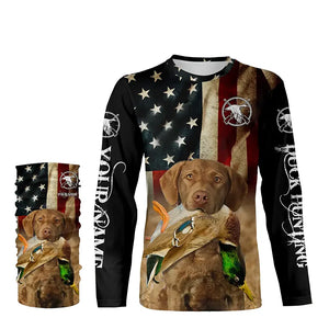 Best Duck Hunting Dog Chesapeake Bay Retriever American flag 3D All over printed Shirts FSD3863